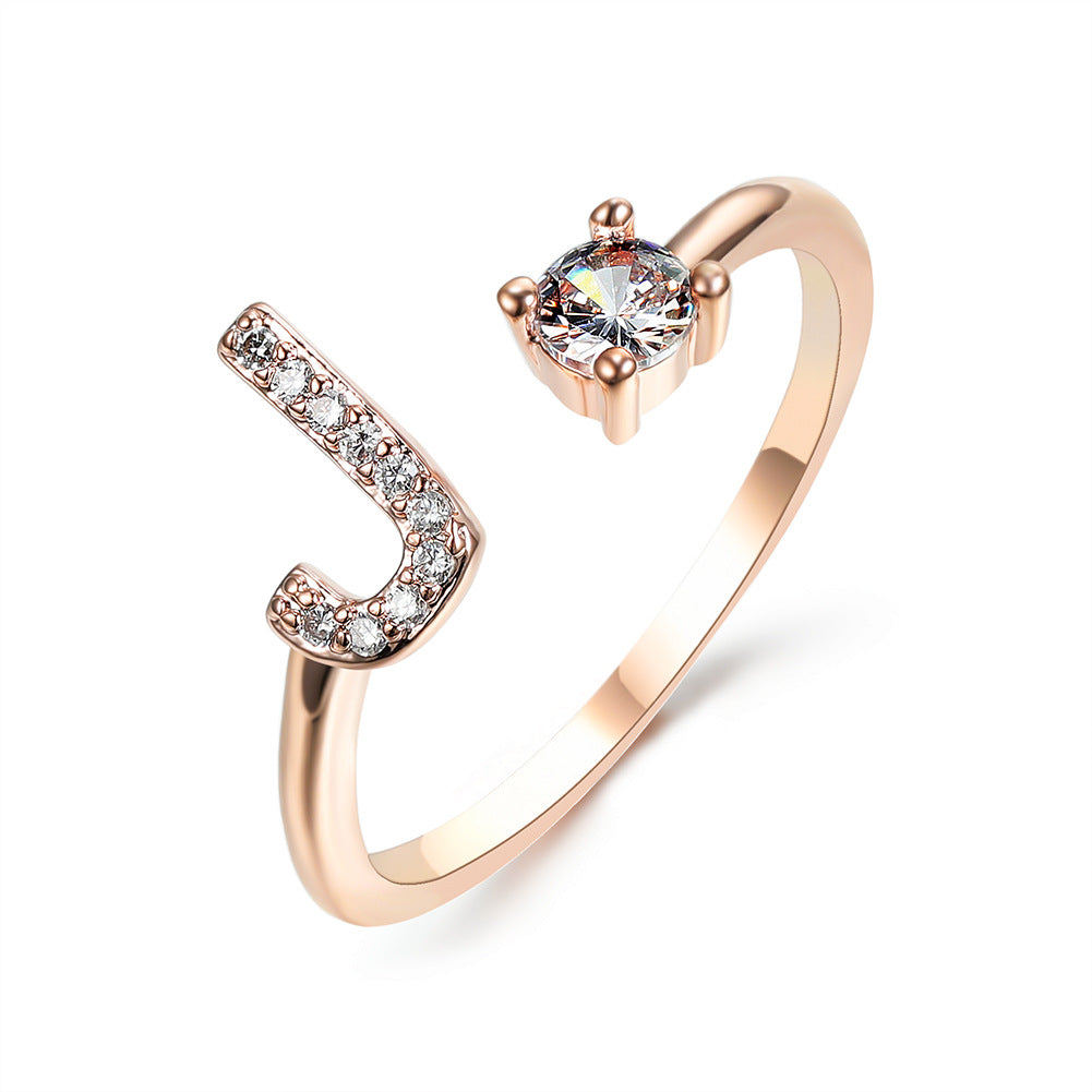 New Design Adjustable 26 Initial Letter Ring Fashion Jewelry For Women Simple Elegant Jewelry New Design Adjustable 26 Initial Letter Ring Fashion Jewelry For Women Simple Elegant Jewelry